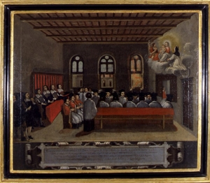 Ex-voto per il miracolo avvenuto nel Salone del palazzo Comunale il 28 agosto 1671